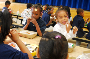 Kids playing at lunch
